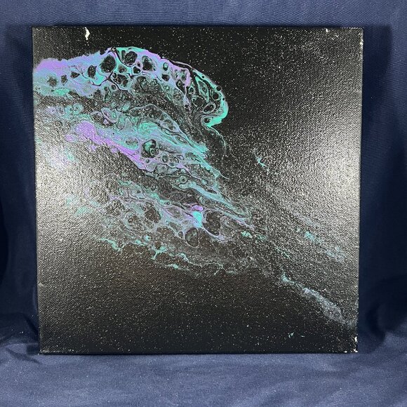 Dark Matter 10 x 10 Acrylic Pour Painting by Kat Sanders Painting Abstract Fluid - Picture 1 of 4
